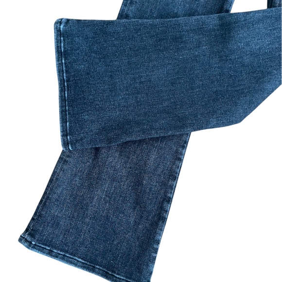 Frame Super Y2K 2000s The Jetset Crop Mini Boot Dark Denim Flare Pull On Jeans - Picture 5 of 10